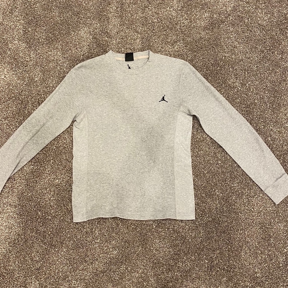 Grey waffle knit Jordan long sleeved shirt